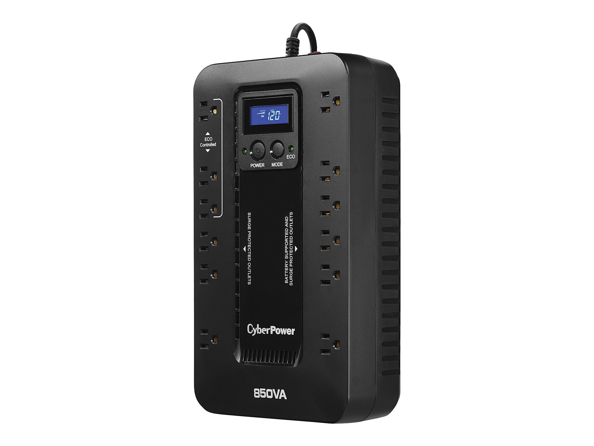 CyberPower Ecologic Series 850VA 12-Outlet UPS, Black