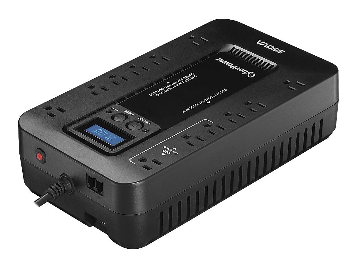CyberPower Ecologic Series 850VA 12-Outlet UPS, Black