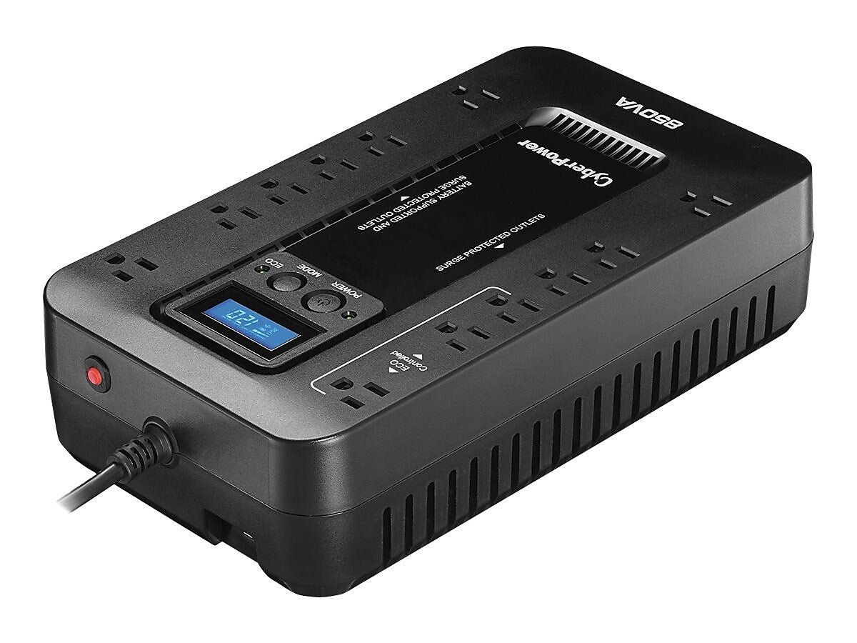 CyberPower Ecologic Series 850VA 12-Outlet UPS, Black