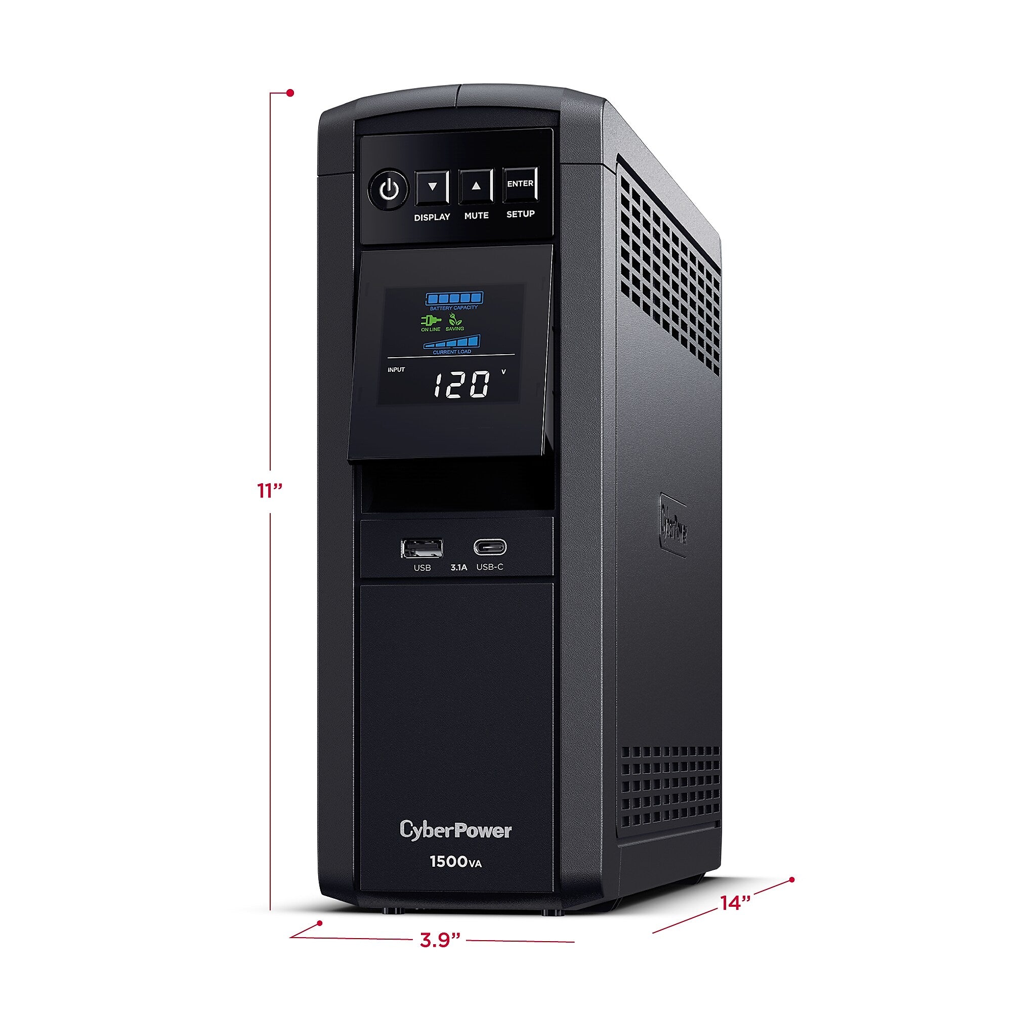 CyberPower PFC Sinewave 1500VA UPS, 12-Outlets, Black
