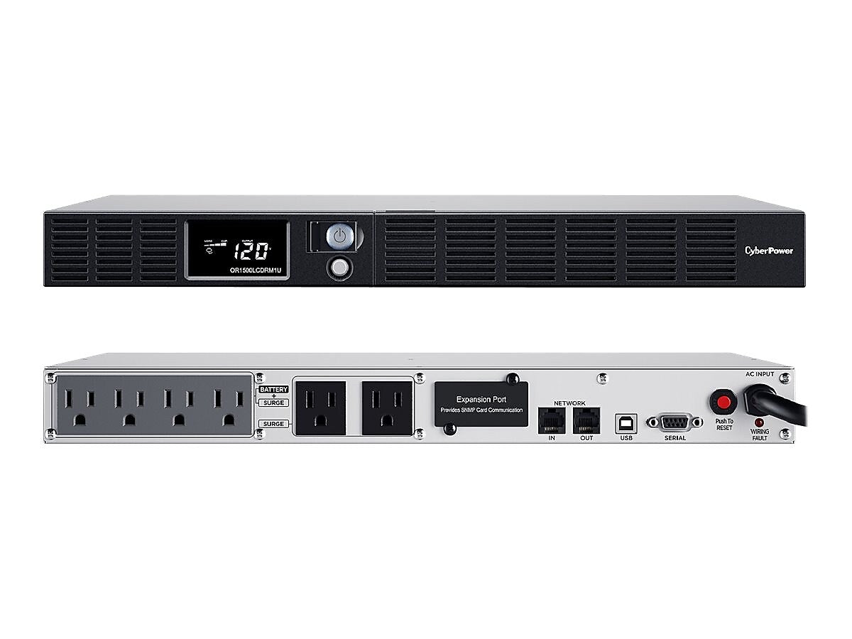 CyberPower Smart App LCD UPS Series 1500VA 1U, 6-Outlet, Black