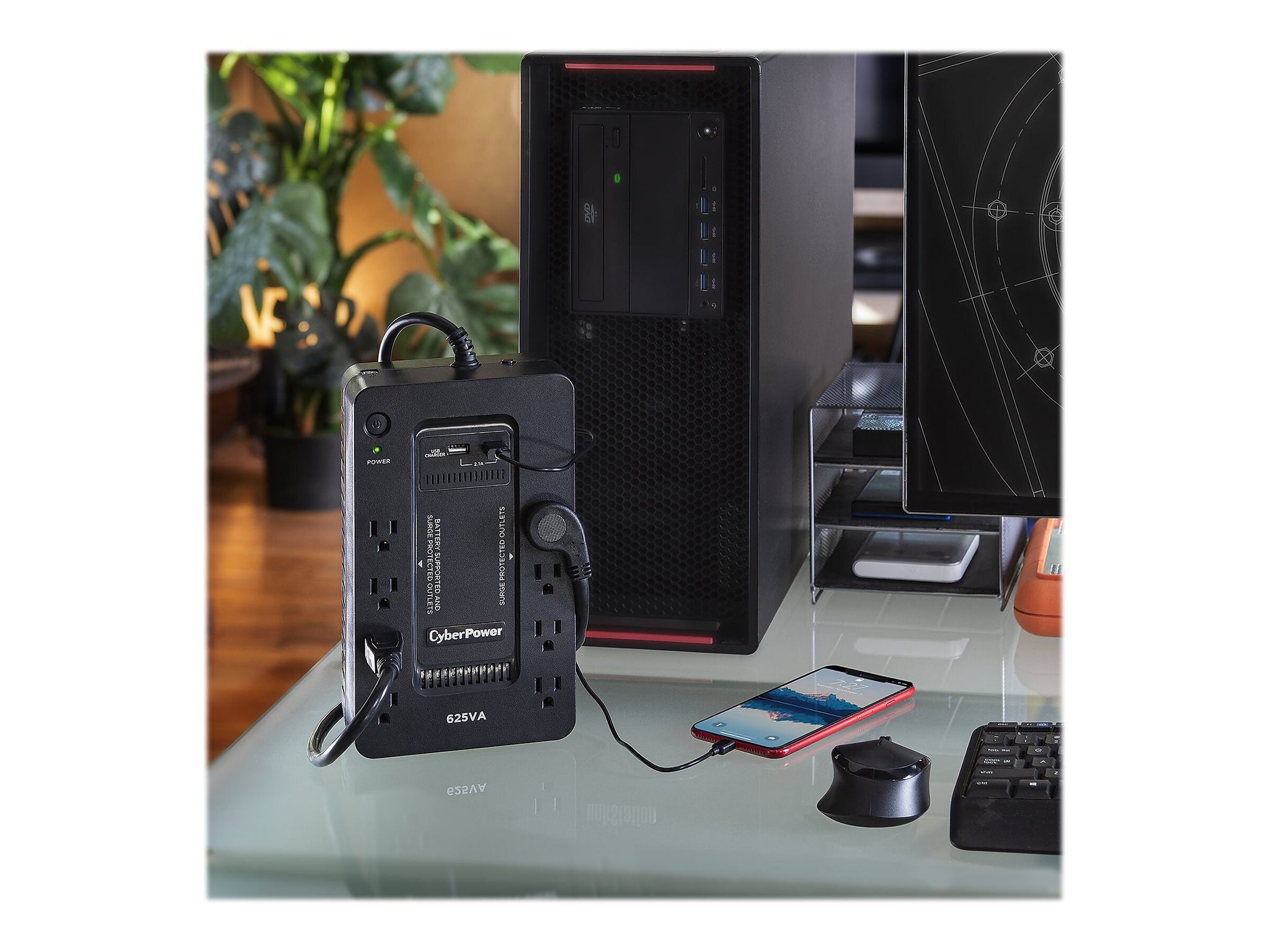 CyberPower Standby Series 625VA 8-Outlet UPS, Black