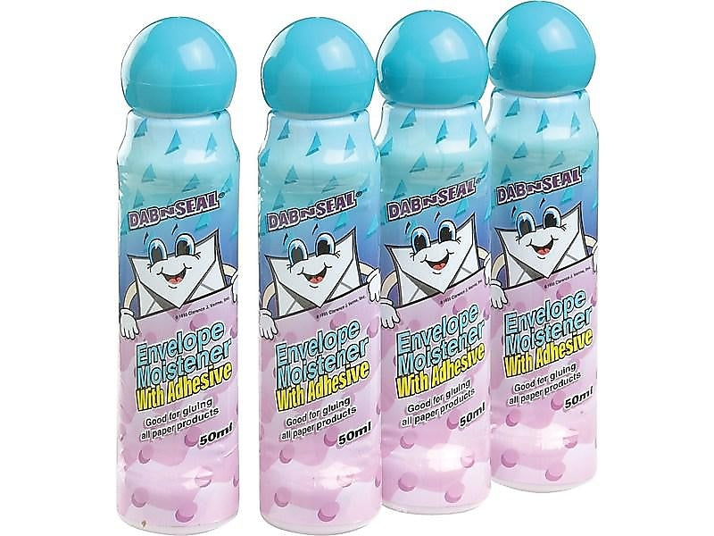 Dab 'N Seal 1.69 oz. Envelope Moistener, Blue, 4/Pack