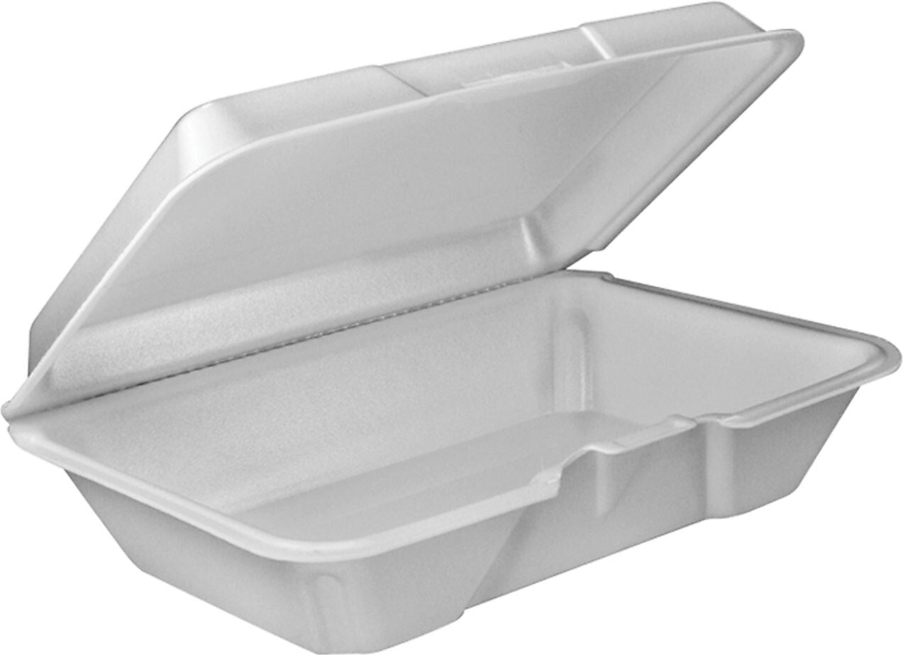 Dart® 205HT1 Hinged Lid Food Container, White, 2.9