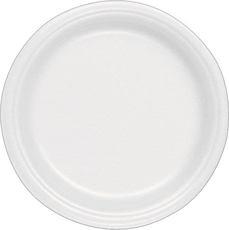 Dart Concorde Foam Plates, 9" Dia, White, 500/Carton