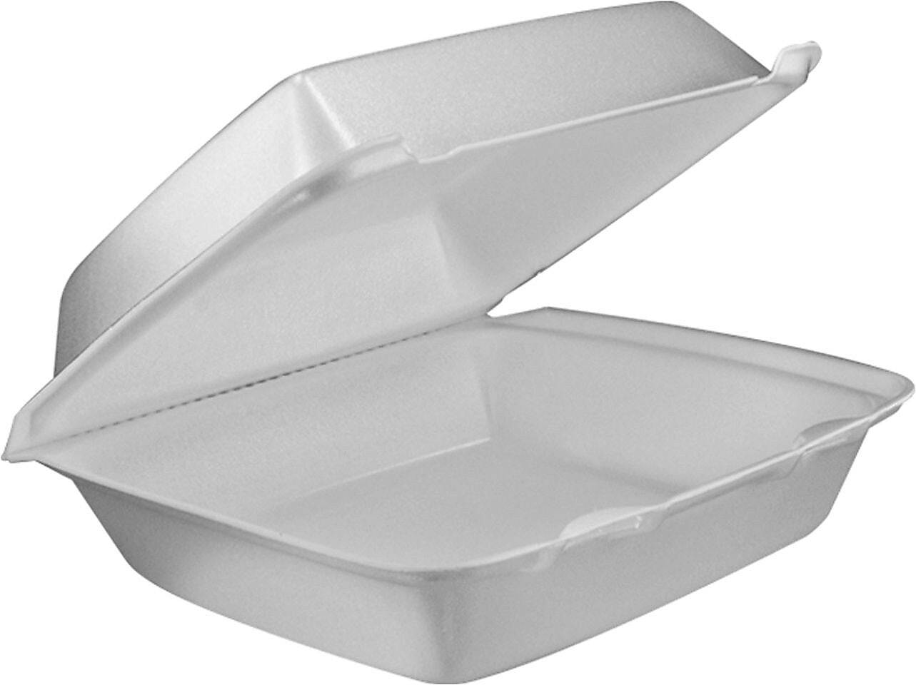 Dart® Foam Hinged Lid Carryout Container, 8-3/8x7-7/8x3-1/4
