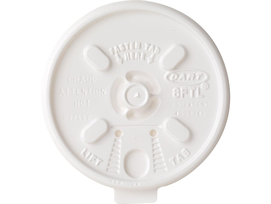 Dart Lift n' Lock Lids, White, 1000/Carton