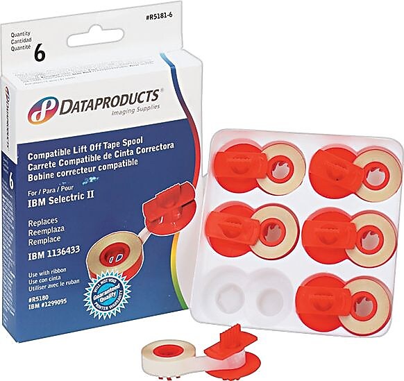 DataProducts Correction Tape, Black, 6/Box