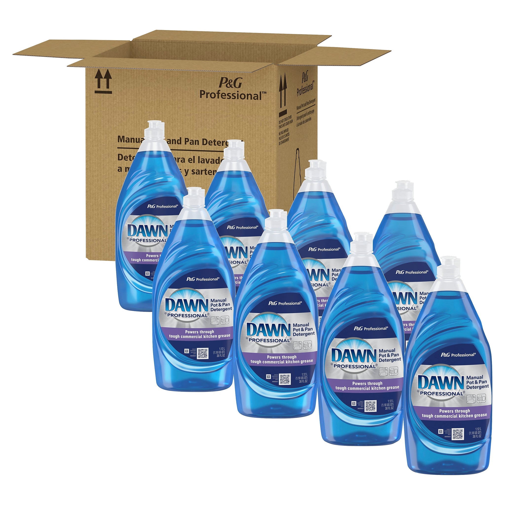 Dawn Professional Manual Pot and Pan Liquid Dish Soap, Original Scent, 38 fl oz., 8/Carton