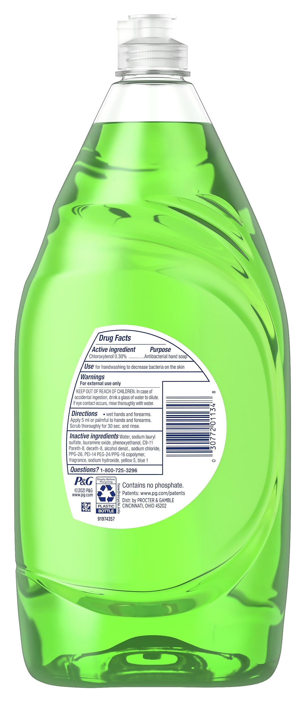 Dawn Ultra Antibacterial Liquid Dish Soap, Apple Blossom, 38 oz.