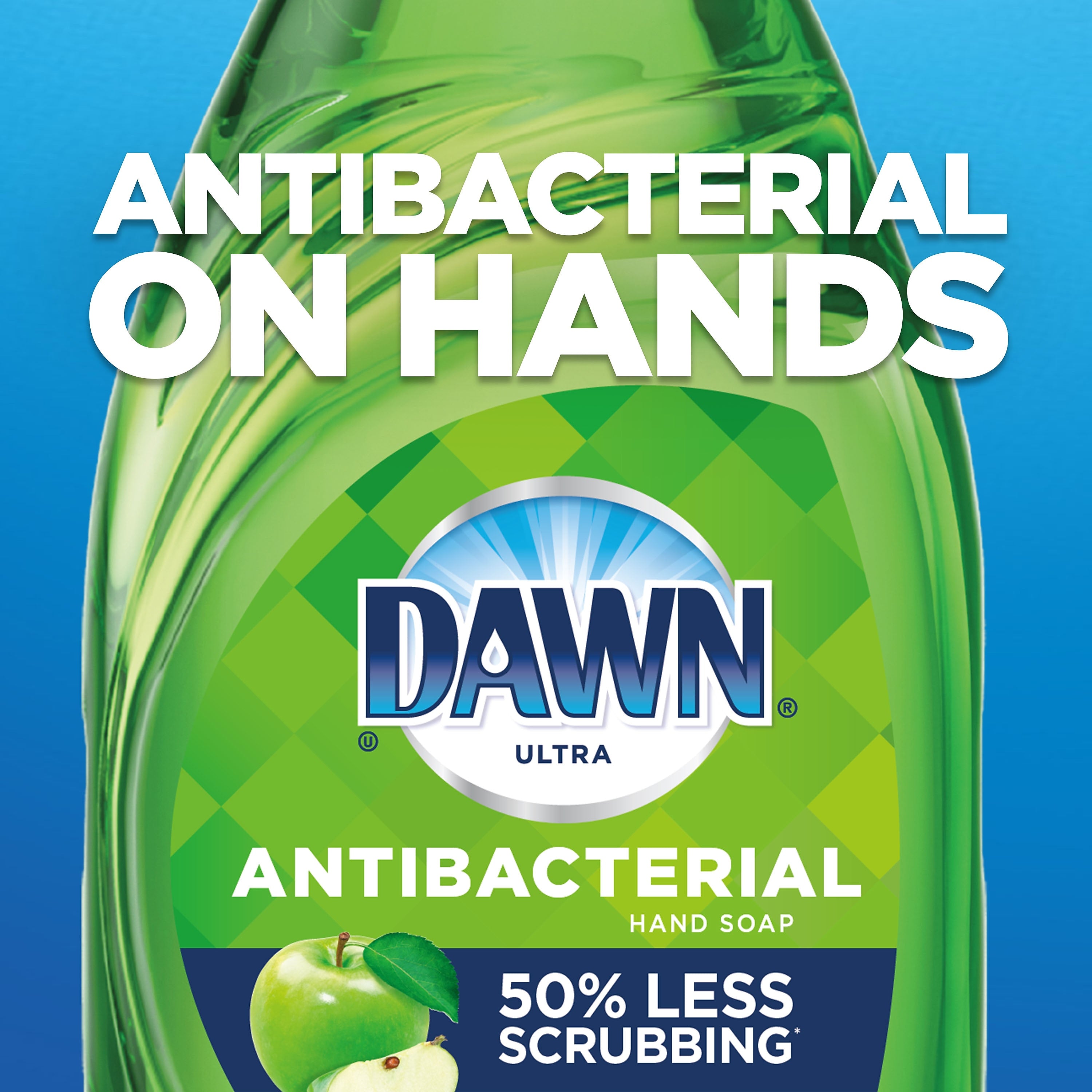 Dawn Ultra Antibacterial Liquid Dish Soap, Apple Blossom, 38 oz.