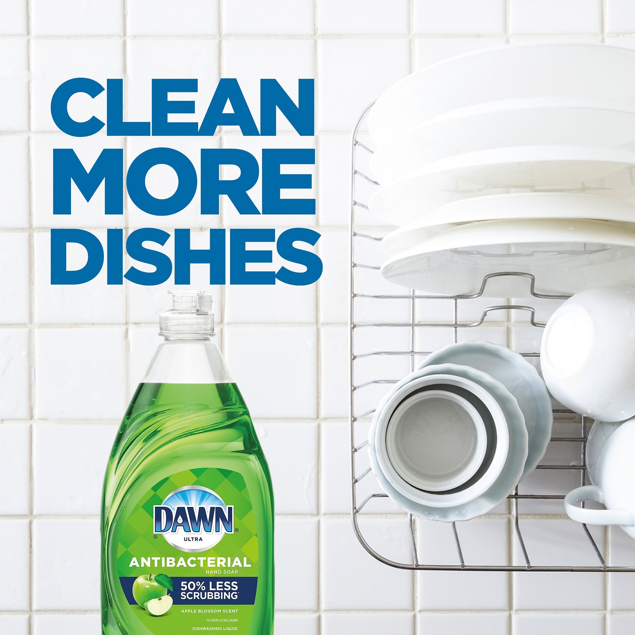 Dawn Ultra Antibacterial Liquid Dish Soap, Apple Blossom, 38 oz.