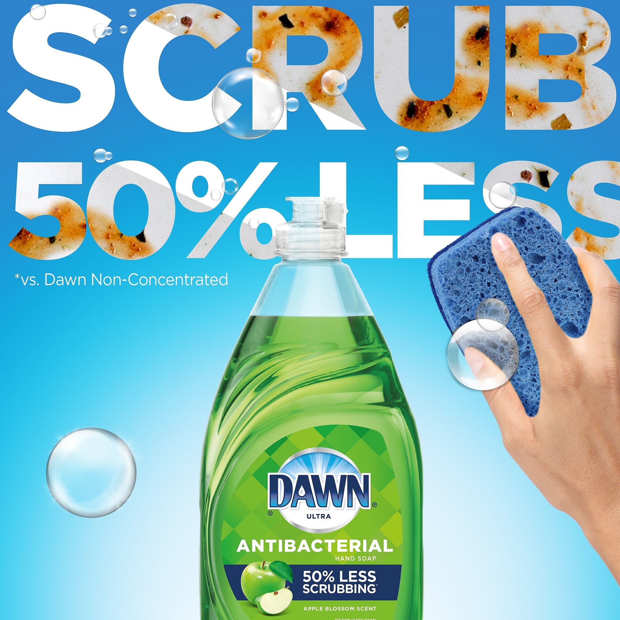 Dawn Ultra Antibacterial Liquid Dish Soap, Apple Blossom, 38 oz.