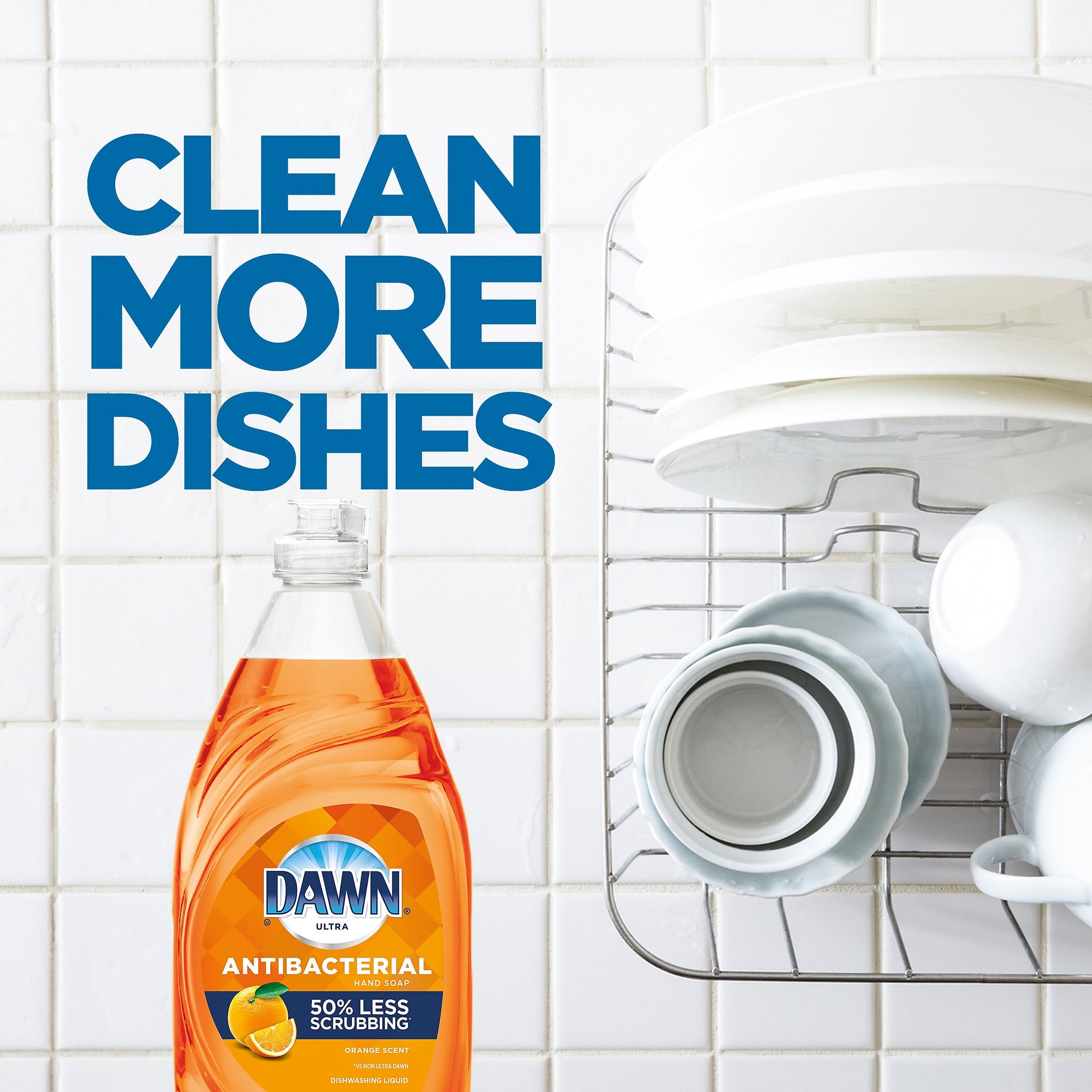 Dawn Ultra Antibacterial Liquid Dish Soap, Orange, 38 oz.
