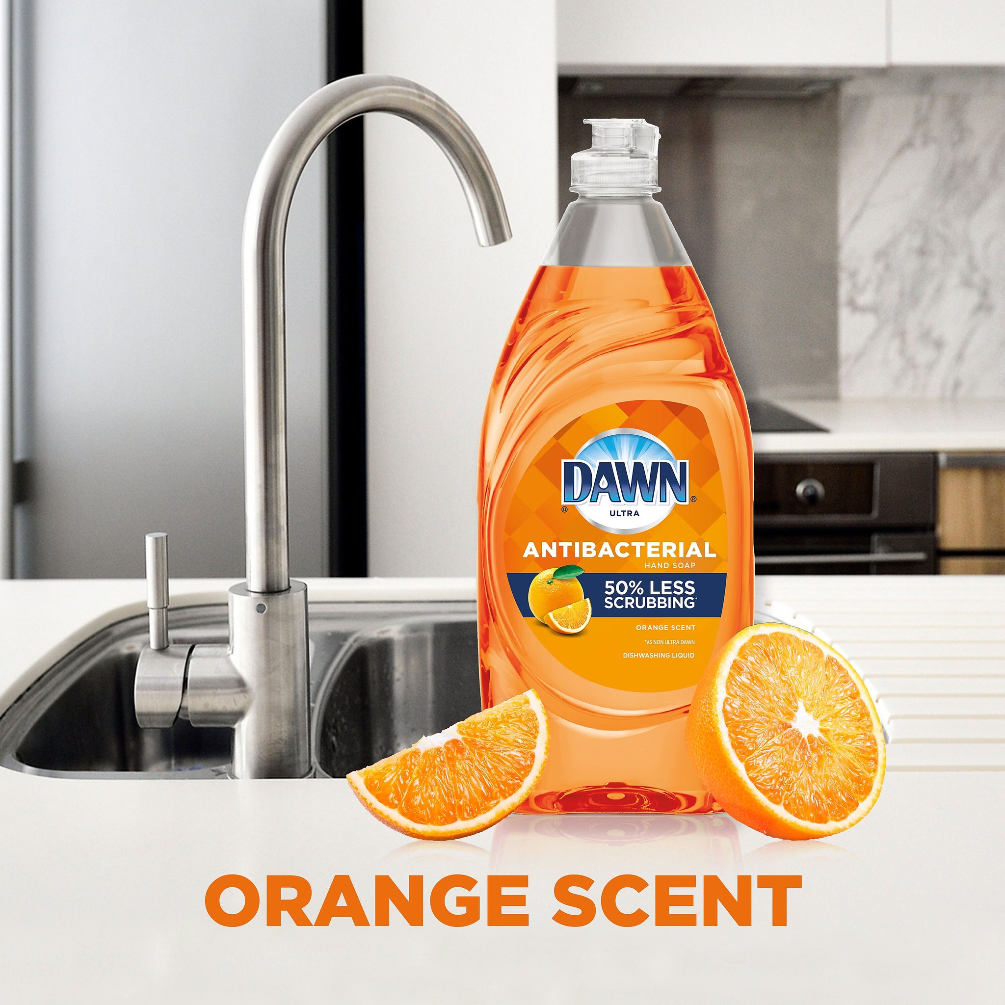 Dawn Ultra Antibacterial Liquid Dish Soap, Orange, 38 oz.