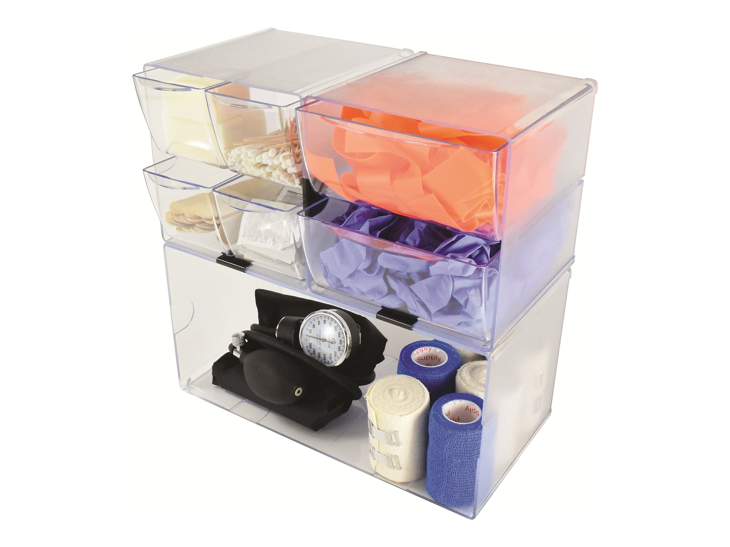 Deflect-O Cube 1 Compartment Stackable Plastic Compartment Storage, Clear