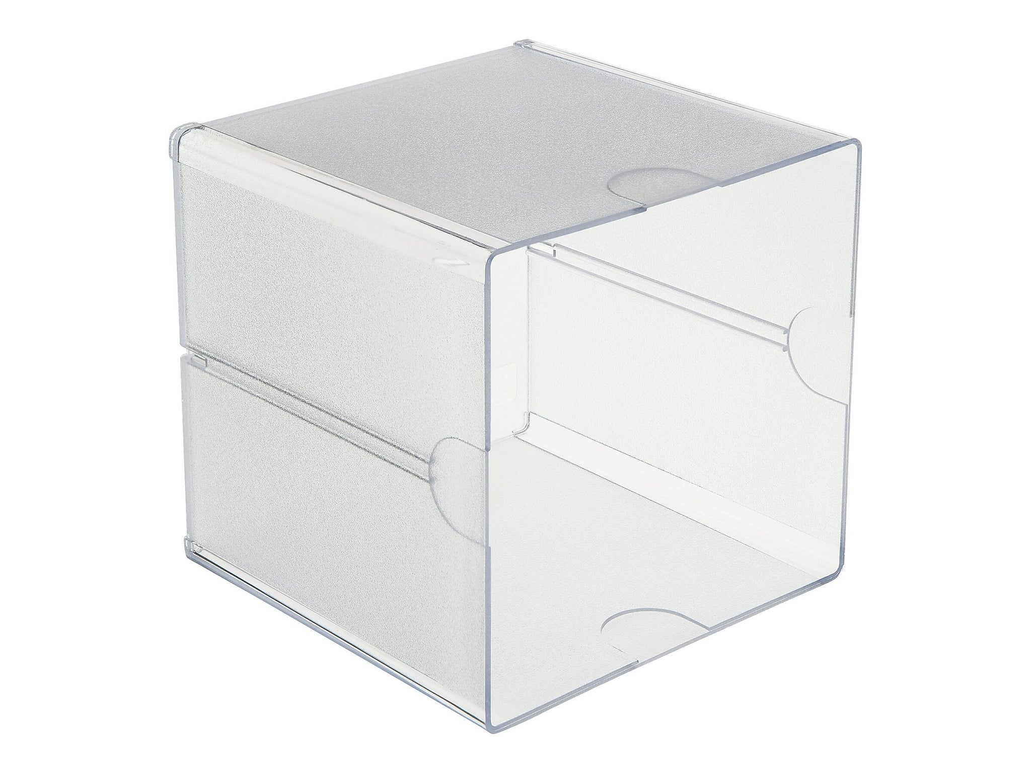Deflect-O Cube 1 Compartment Stackable Plastic Compartment Storage, Clear