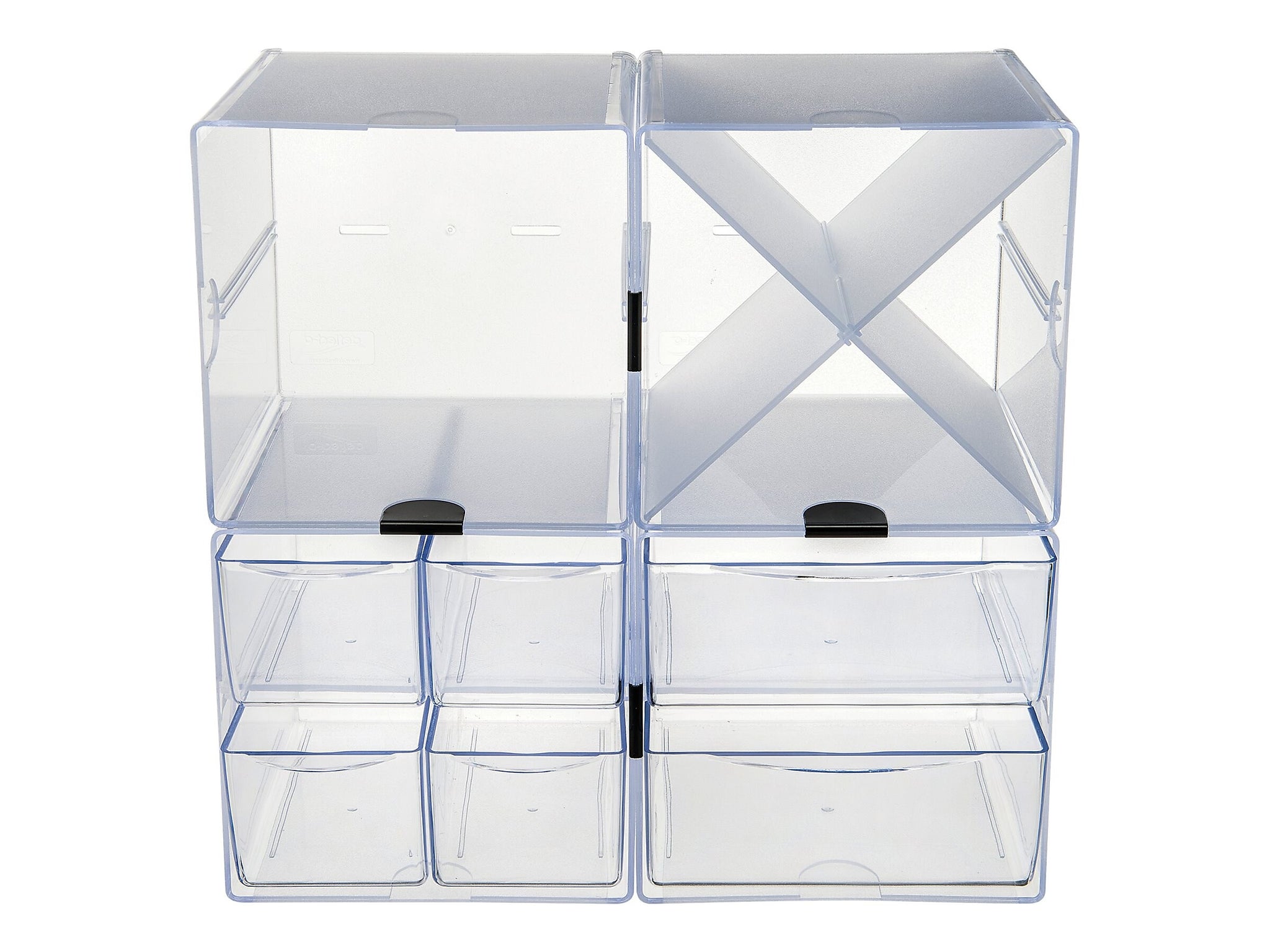 Deflect-O Cube 1 Compartment Stackable Plastic Compartment Storage, Clear