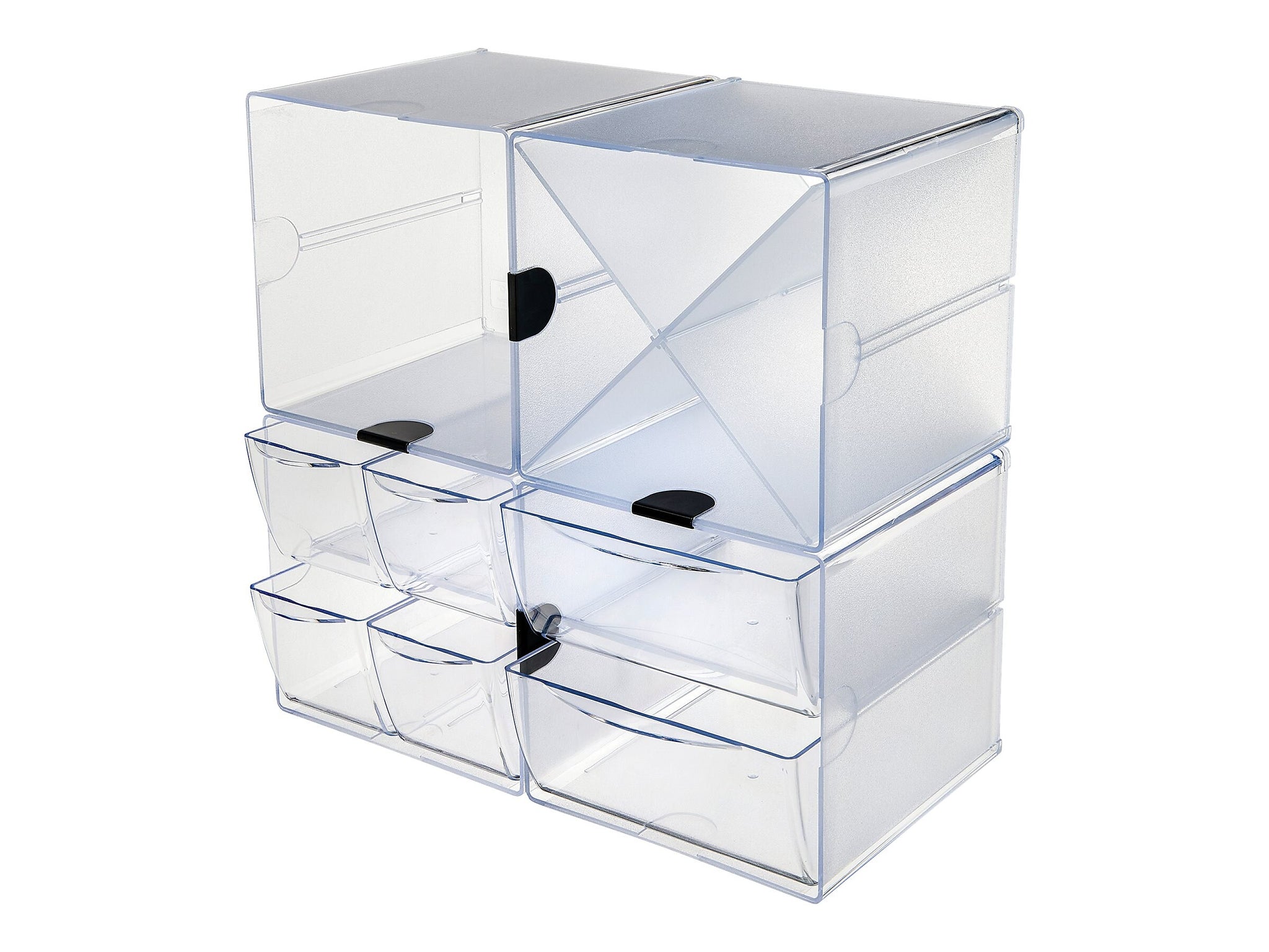 Deflect-O Cube 1 Compartment Stackable Plastic Compartment Storage, Clear