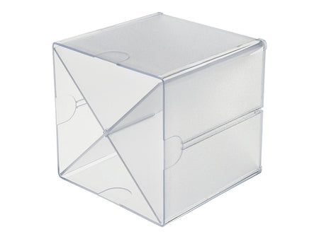 Deflect-O Cube 4 Compartment Stackable Plastic Compartment Storage, Clear