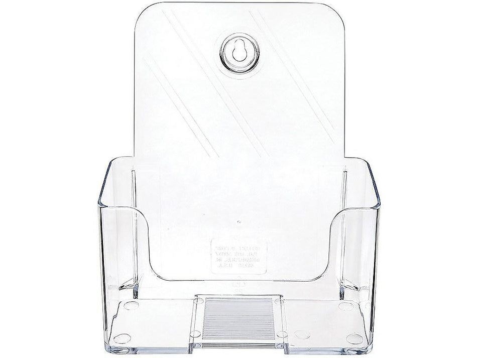 Deflect-O Docuholder Brochure Holder, 7.75" x 6.5", Vertical, Wall Mounted, Clear Plastic