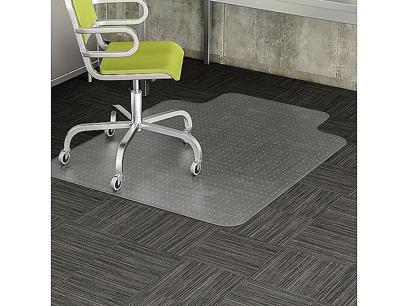 Deflect-O DuraMat Carpet Chair Mat with Lip, 45" x 53'', Low-Pile, Clear