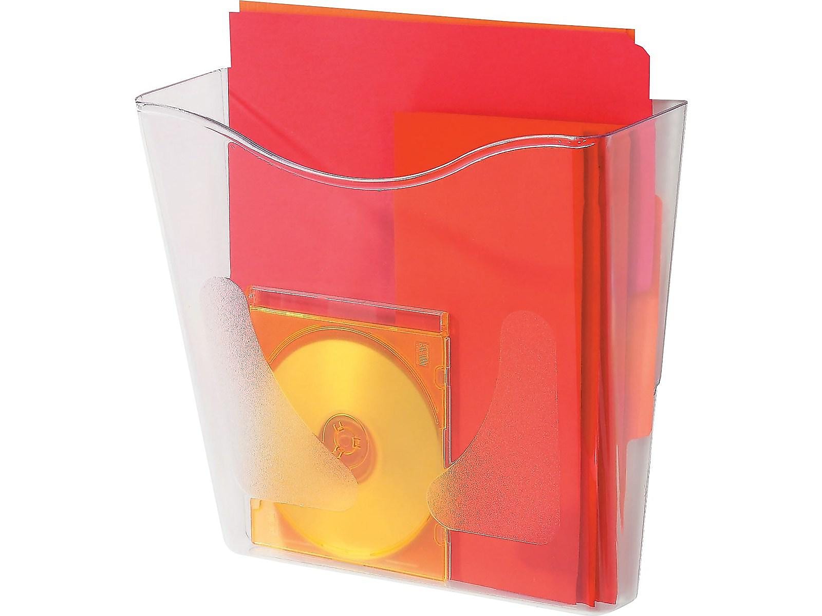 Deflect-O Euro-Style DocuPocket Single Pocket Plastic Letter/Legal Size Wall File, Clear