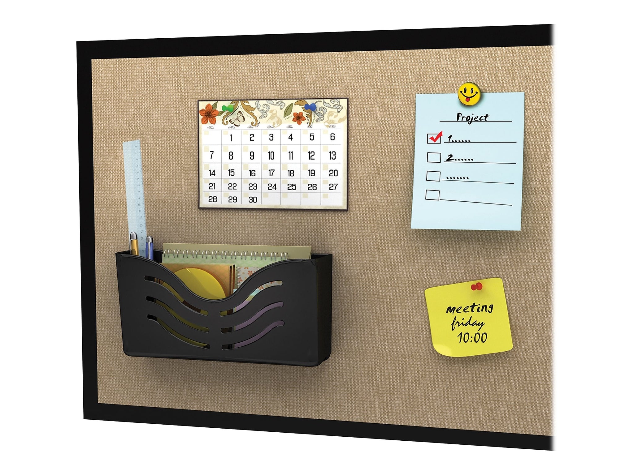 Deflect-O Magnetic 1-Pocket Plastic Letter Size Wall File, Black