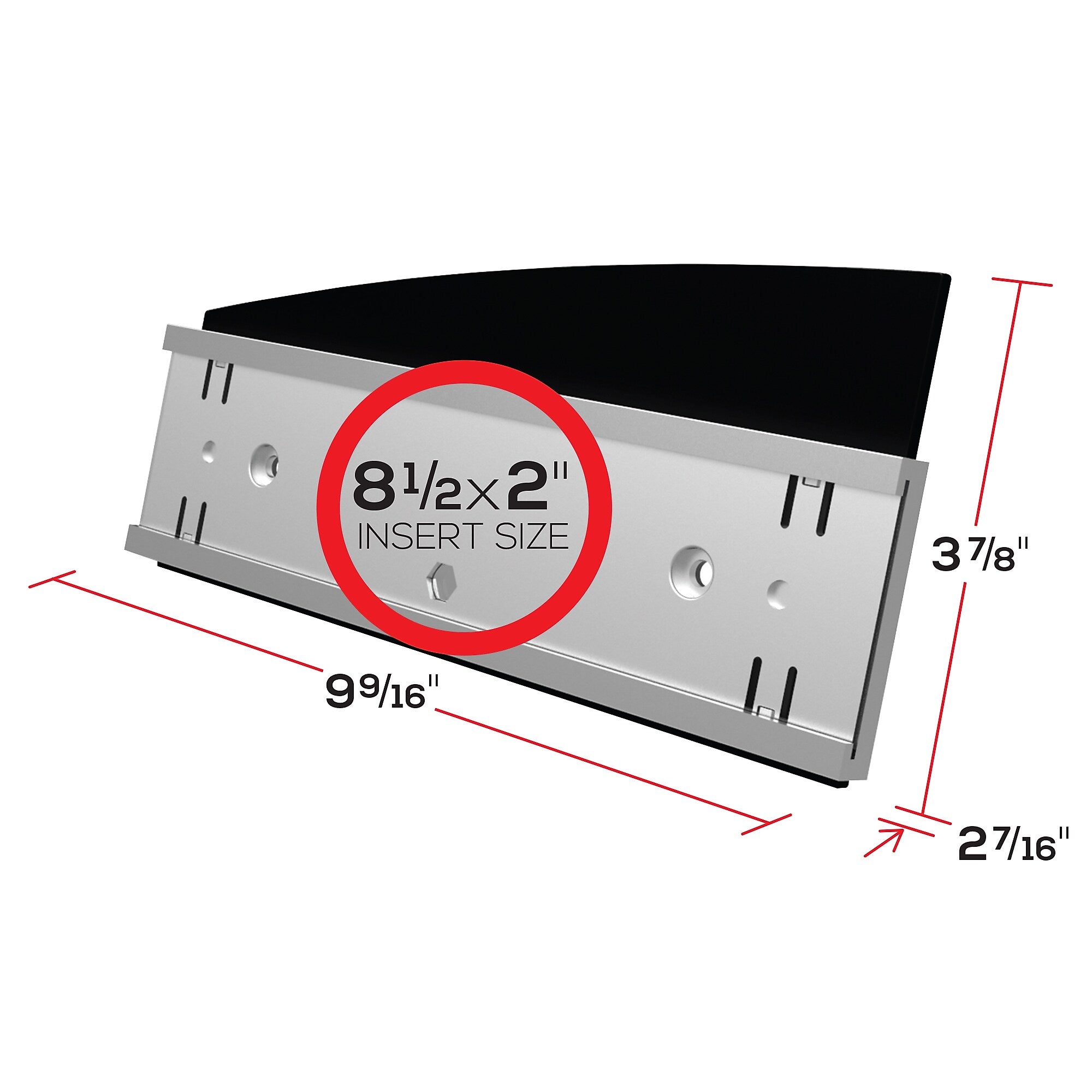 Deflect-O Nameplates Holder, Silver and Black Plastic, Each