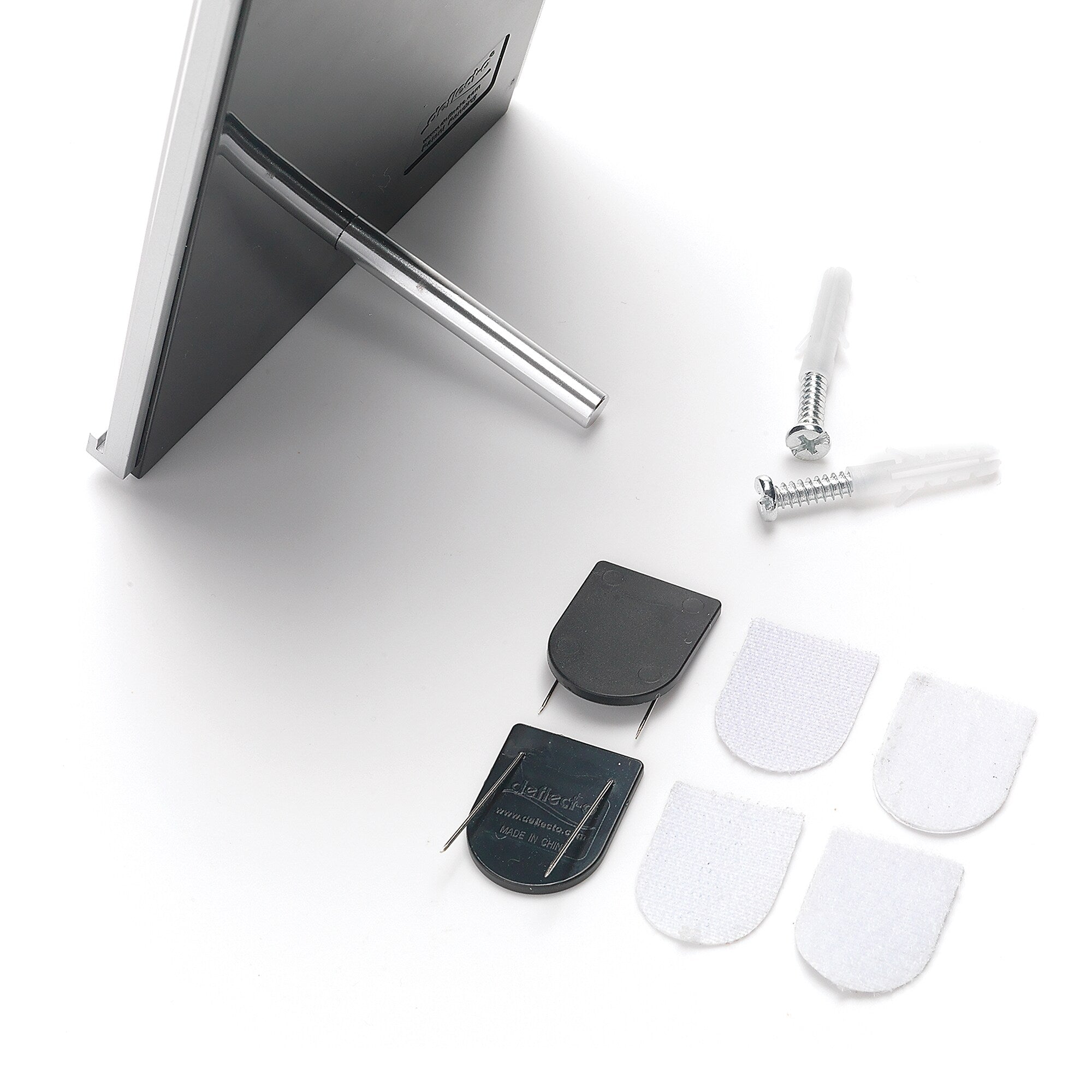 Deflect-O Nameplates Holder, Silver and Black Plastic, Each