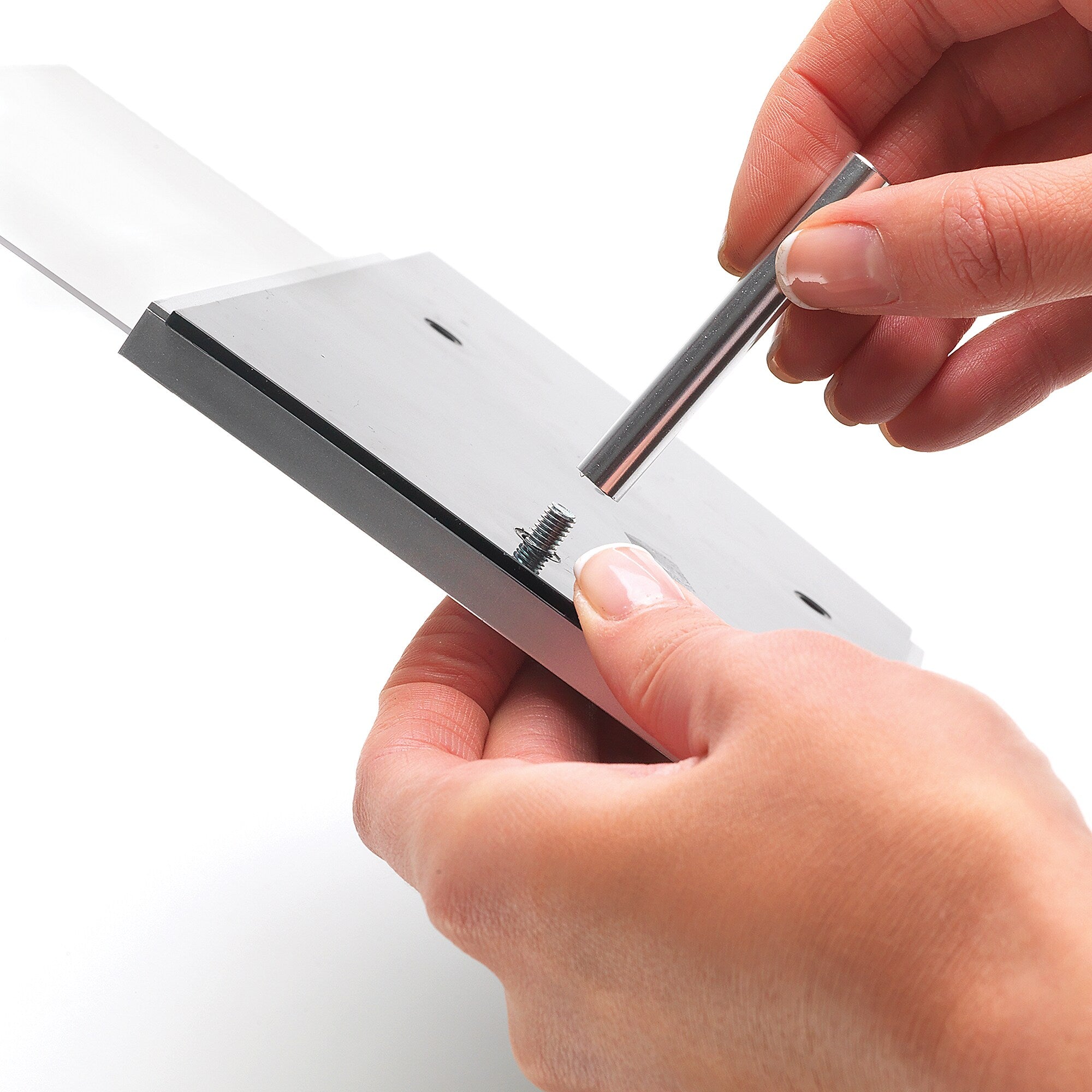 Deflect-O Nameplates Holder, Silver and Black Plastic, Each