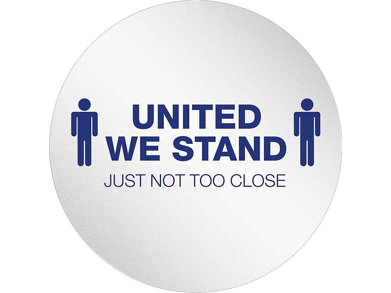 Deflect-O StandSafe Spacing Disc, "United We Stand, Just Not Too Close", 20", Clear/Blue, 50/Pack