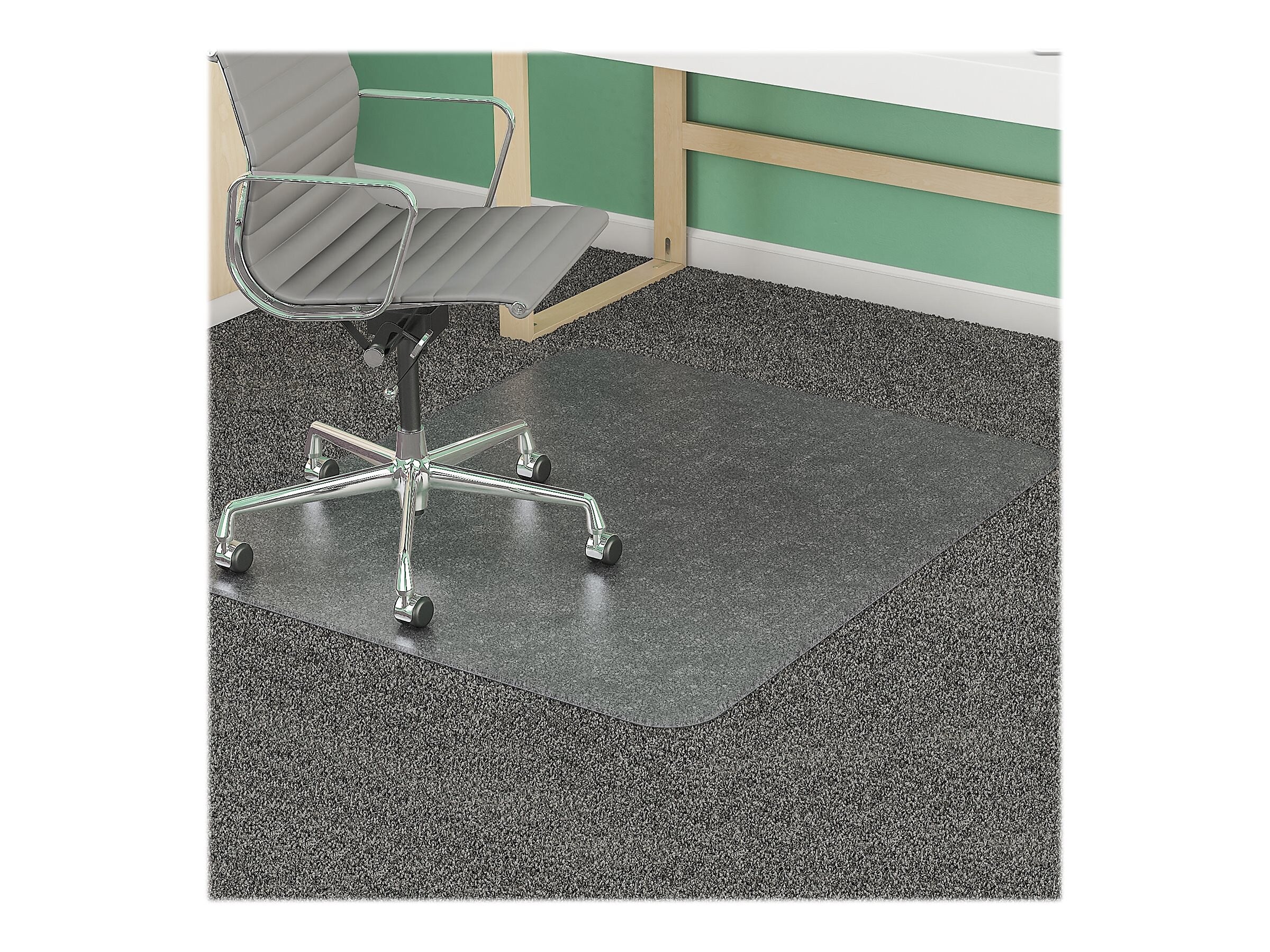 Deflect-O SuperMat Carpet Chair Mat, 46" x 60'', Medium-Pile, Clear