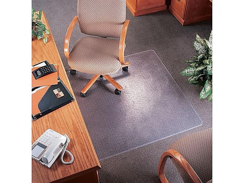 Deflect-O SuperMat Carpet Chair Mat, 46" x 60'', Medium-Pile, Clear