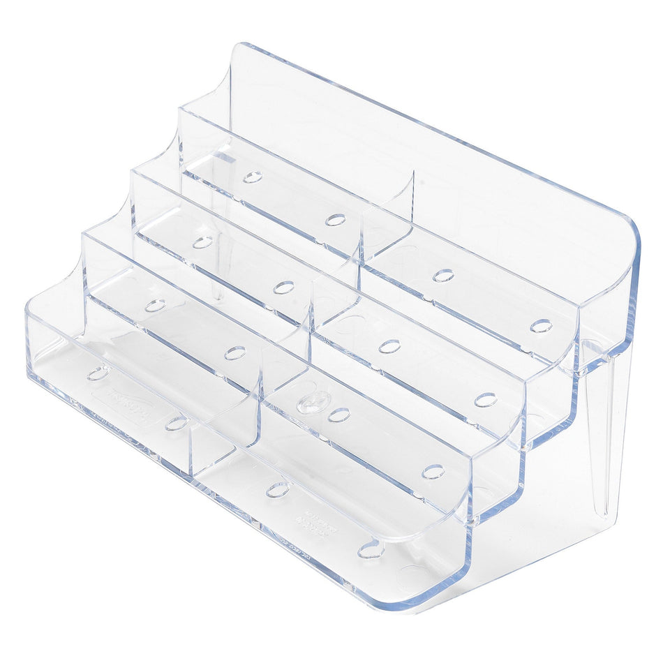 Deflecto 8-Compartment Business Card Desktop Holder, 400-Card Capacity, Clear