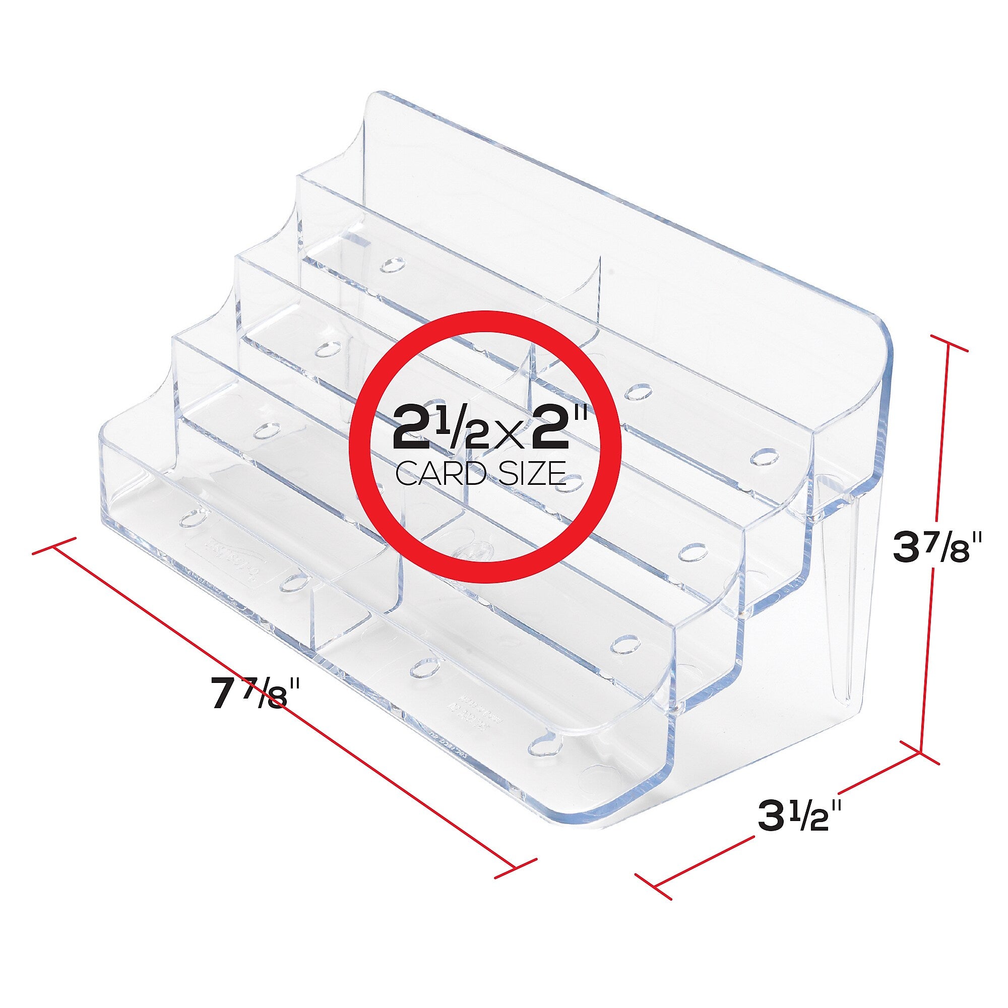 Deflecto 8-Compartment Business Card Desktop Holder, 400-Card Capacity, Clear