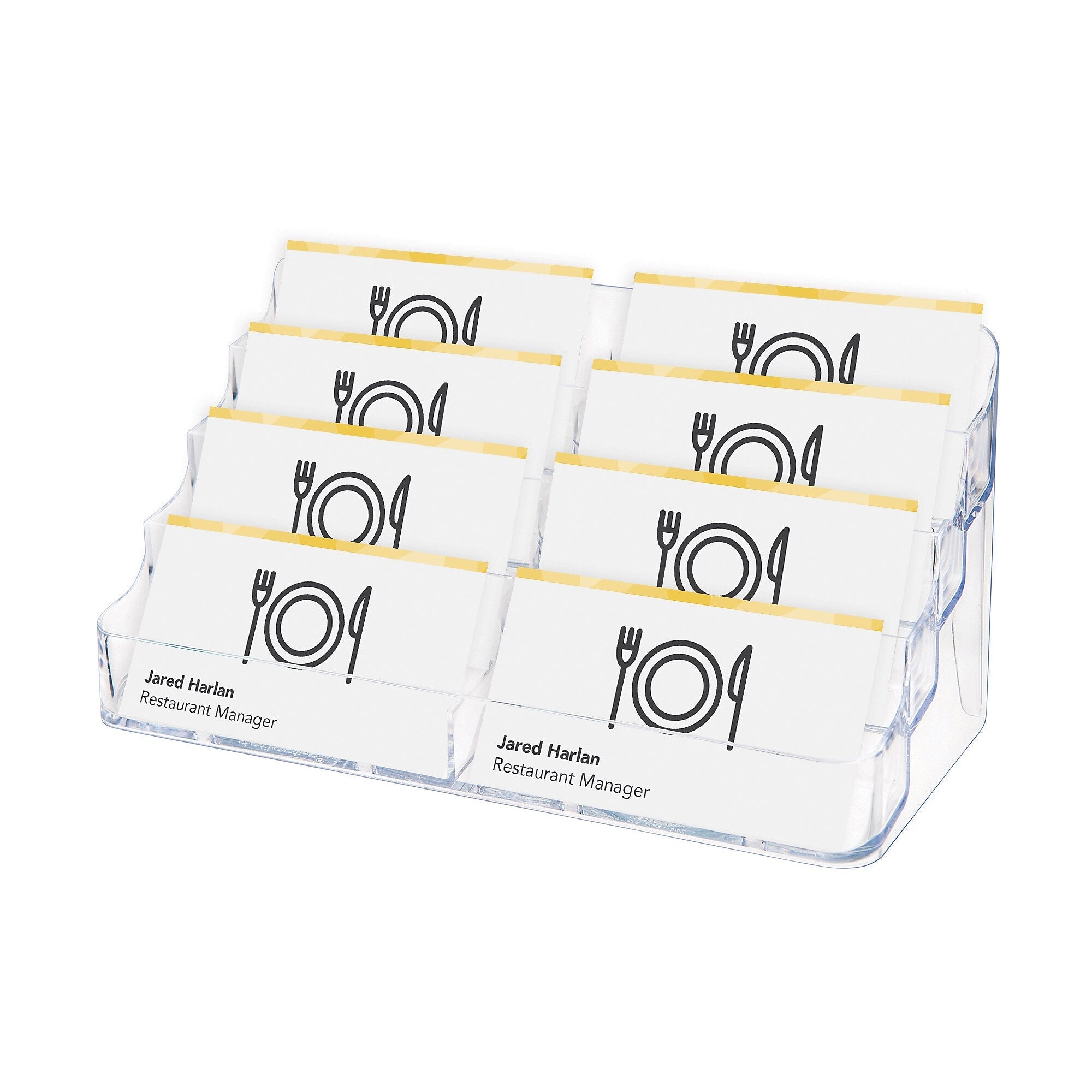 Deflecto 8-Compartment Business Card Desktop Holder, 400-Card Capacity, Clear