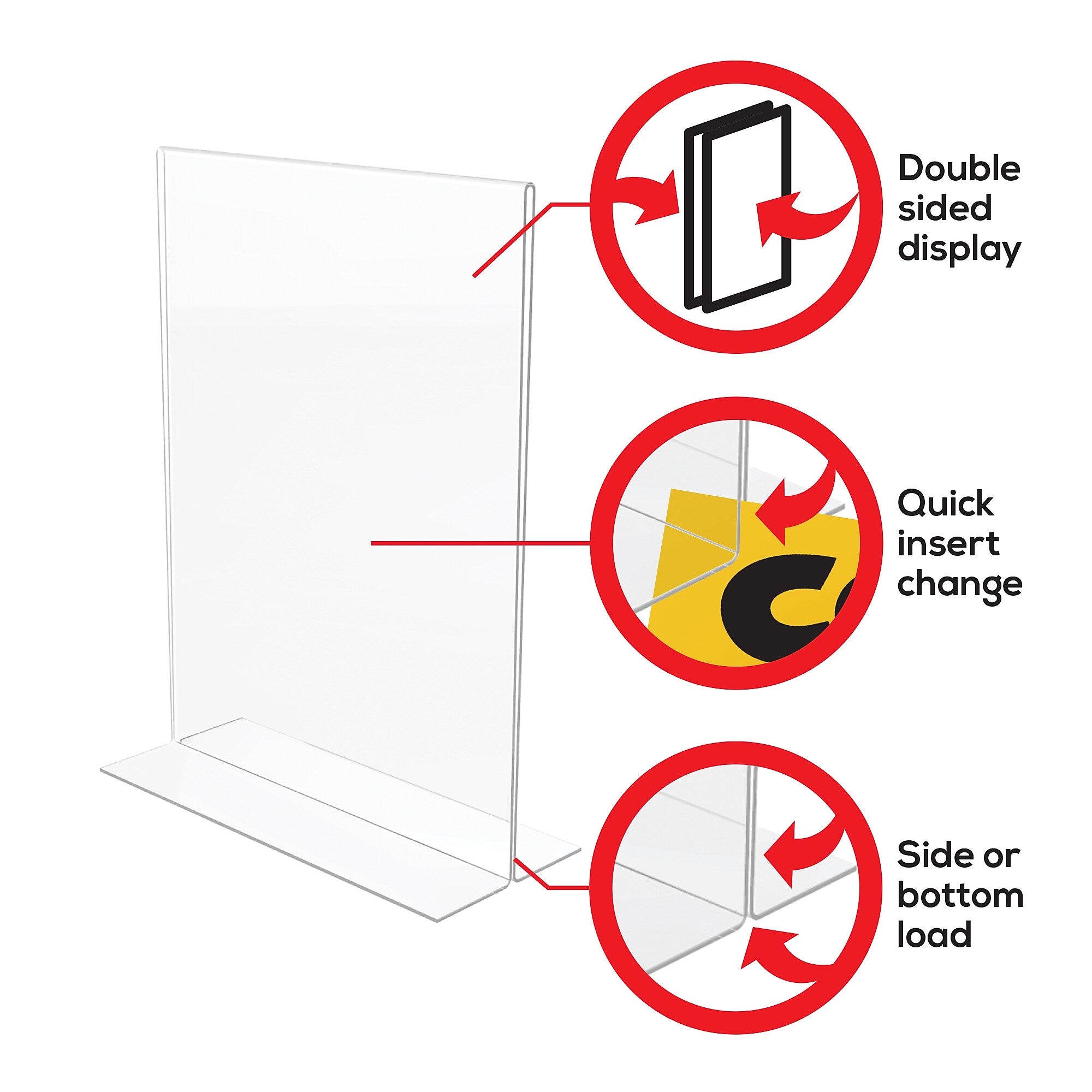 Deflecto Classic Image Double-Sided Sign Holder, 8.5