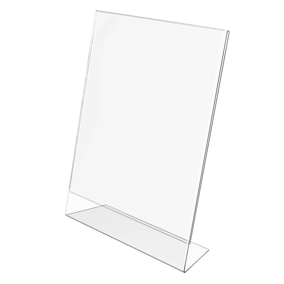 Deflecto Classic Image Slanted Sign Holder, 8.5" x 11", Clear Plastic