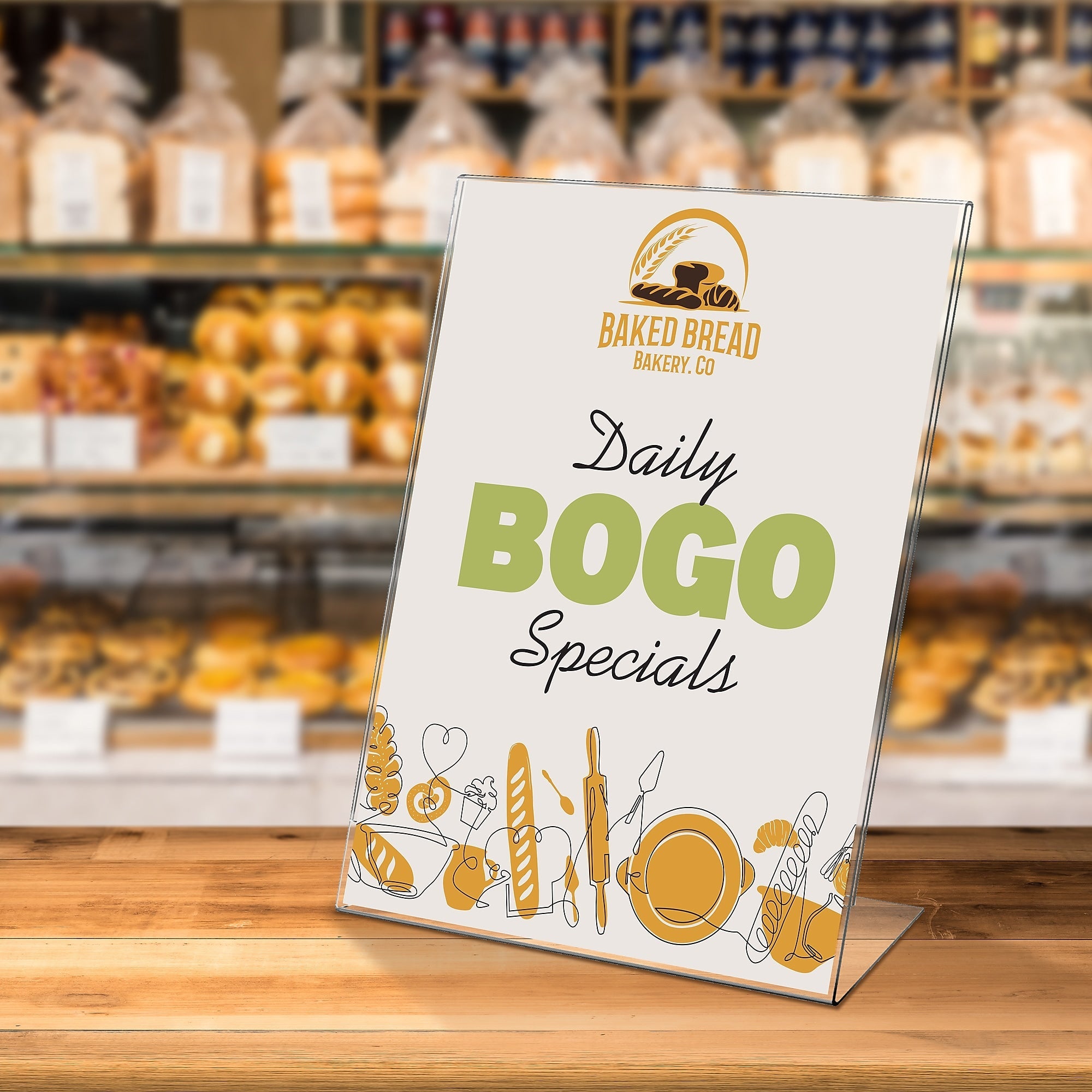 Deflecto Classic Image Slanted Sign Holder, 8.5