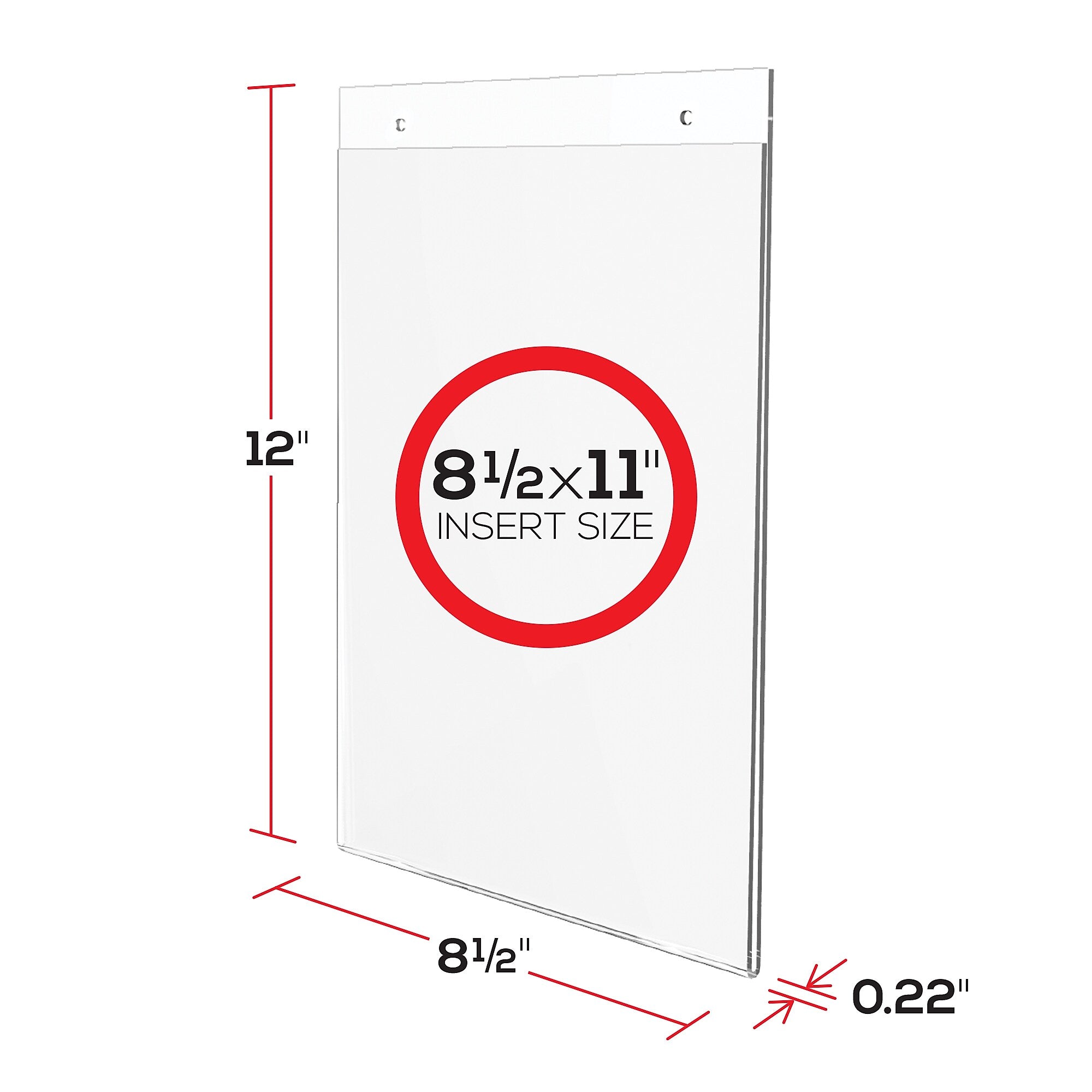 Deflecto Classic Image Wall Mount Sign Holder, Clear Plastic