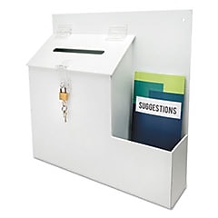 Deflecto Suggestion Box Literature Holder with Locking Top