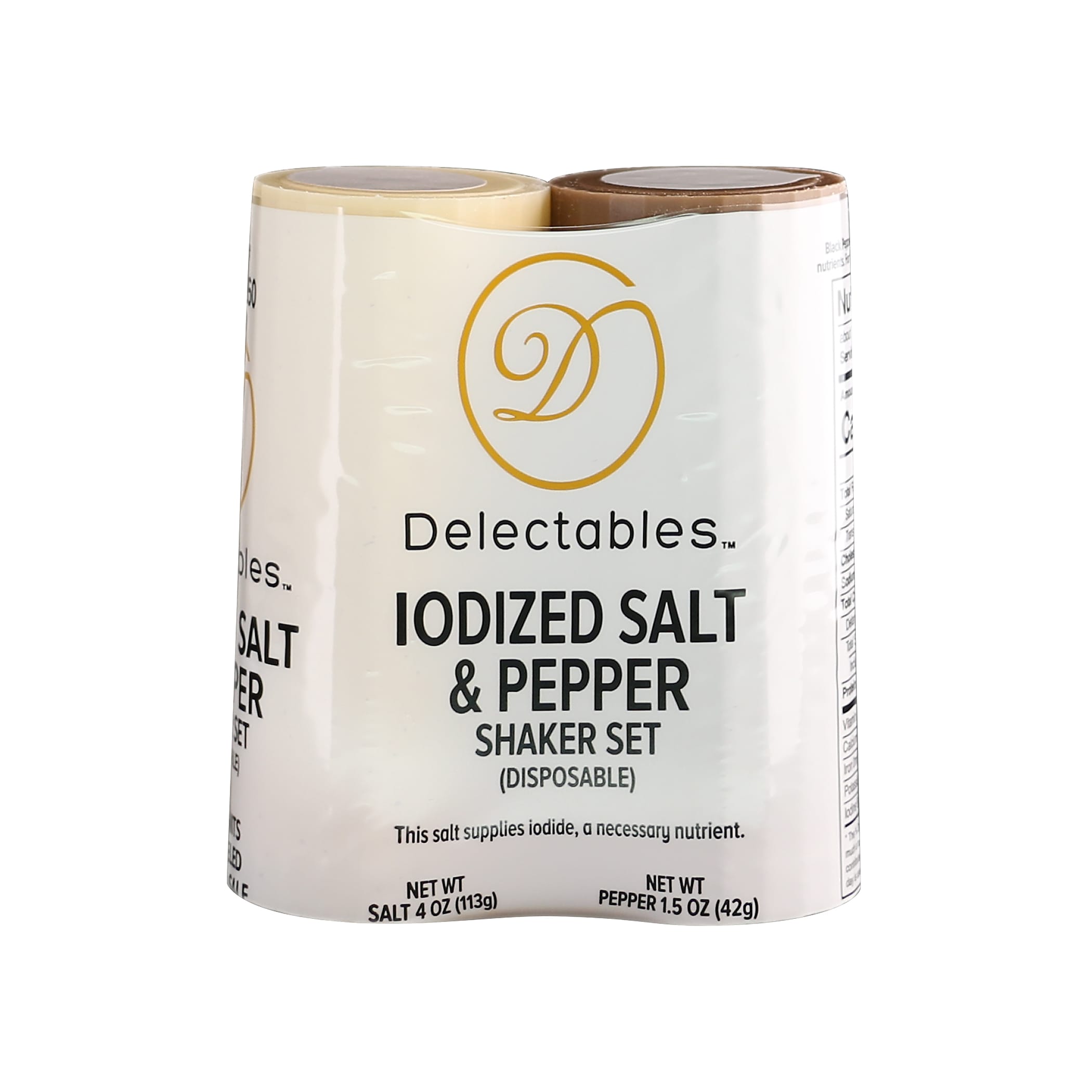 Del Disposable 4 oz. Salt and 1.5 oz. Pepper Shaker Combo Set, 2/Set