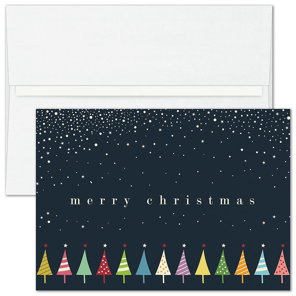 "Delightful Christmas" Holiday Card w/ White Unlined Recycled Envelope, 100/BX