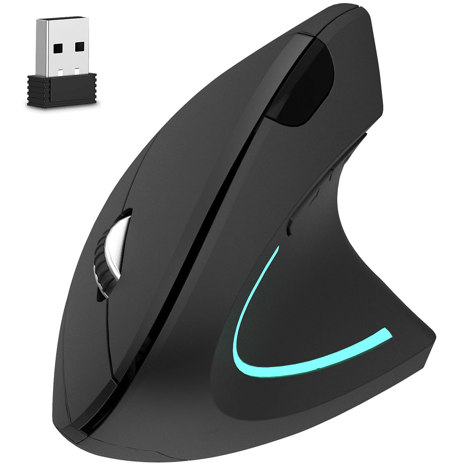 Delton 12 Series Ergonomic Wireless Optical Mouse, Black