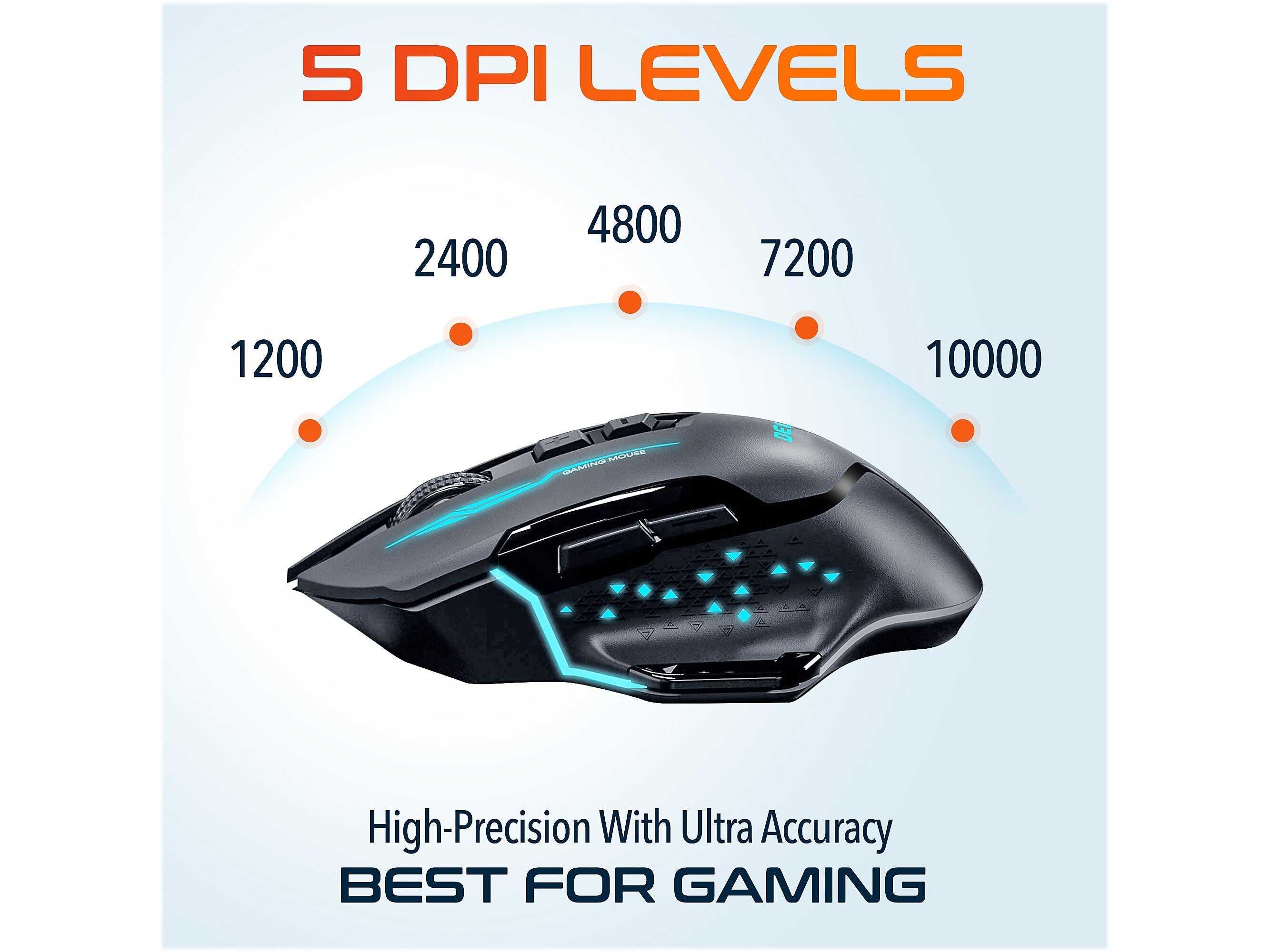 Delton G37 Wireless Optical Gaming Mouse, Black