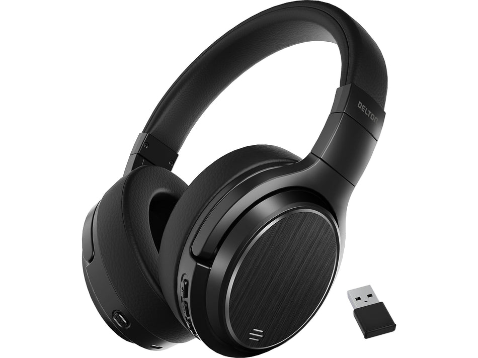 Delton M101 Wireless Active Noise Canceling Bluetooth Stereo Business/Gaming Over-the-Ear Headset, Black