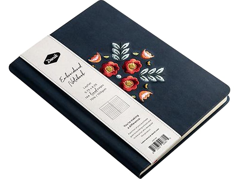 Denik Evelynn Blue Vegan Suede Journal, 5.75