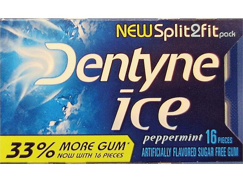 Dentyne Ice Sugar Free Gum, Peppermint, 16 Pieces/Pack, 9 Packs/Box
