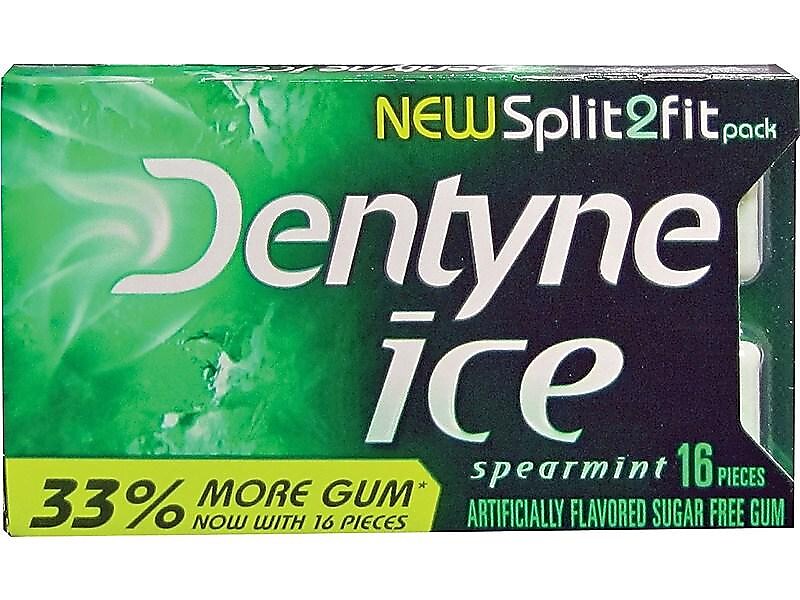 Dentyne Ice Sugar Free Gum, Spearmint, 9/Box